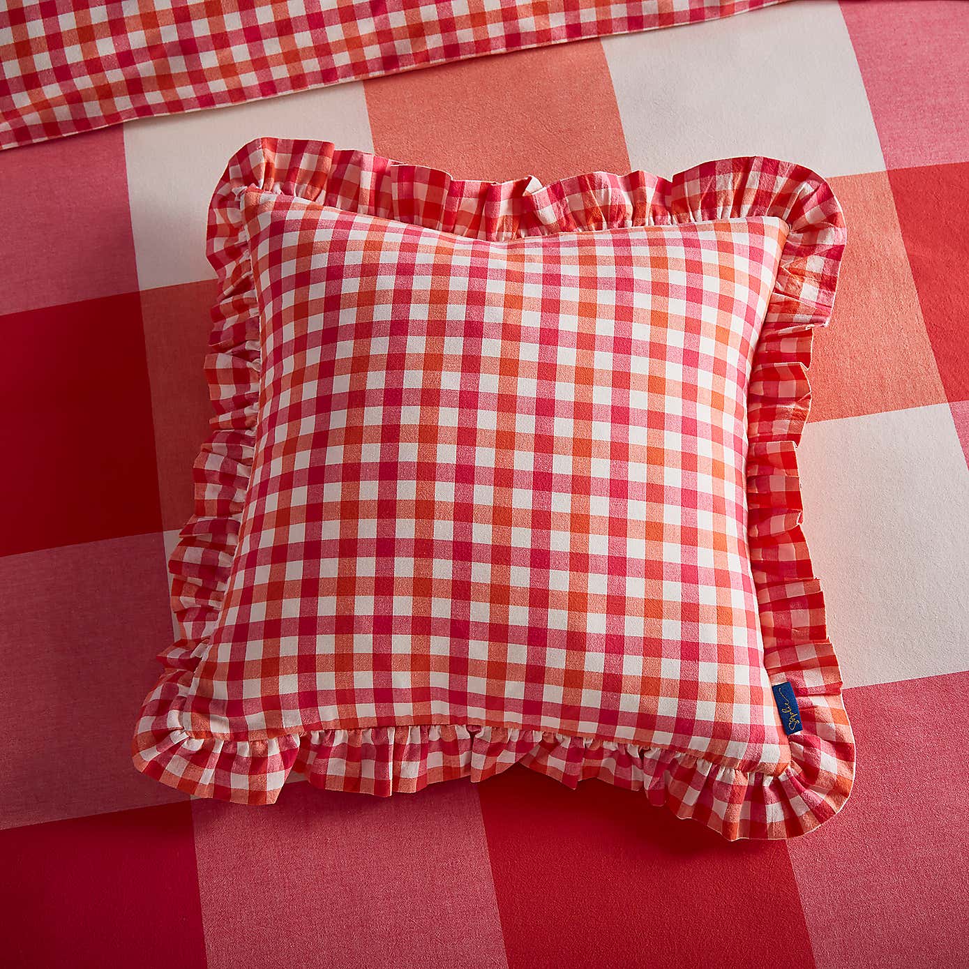 Sophie Robinson Mini Picnic Plaid Square Cushion