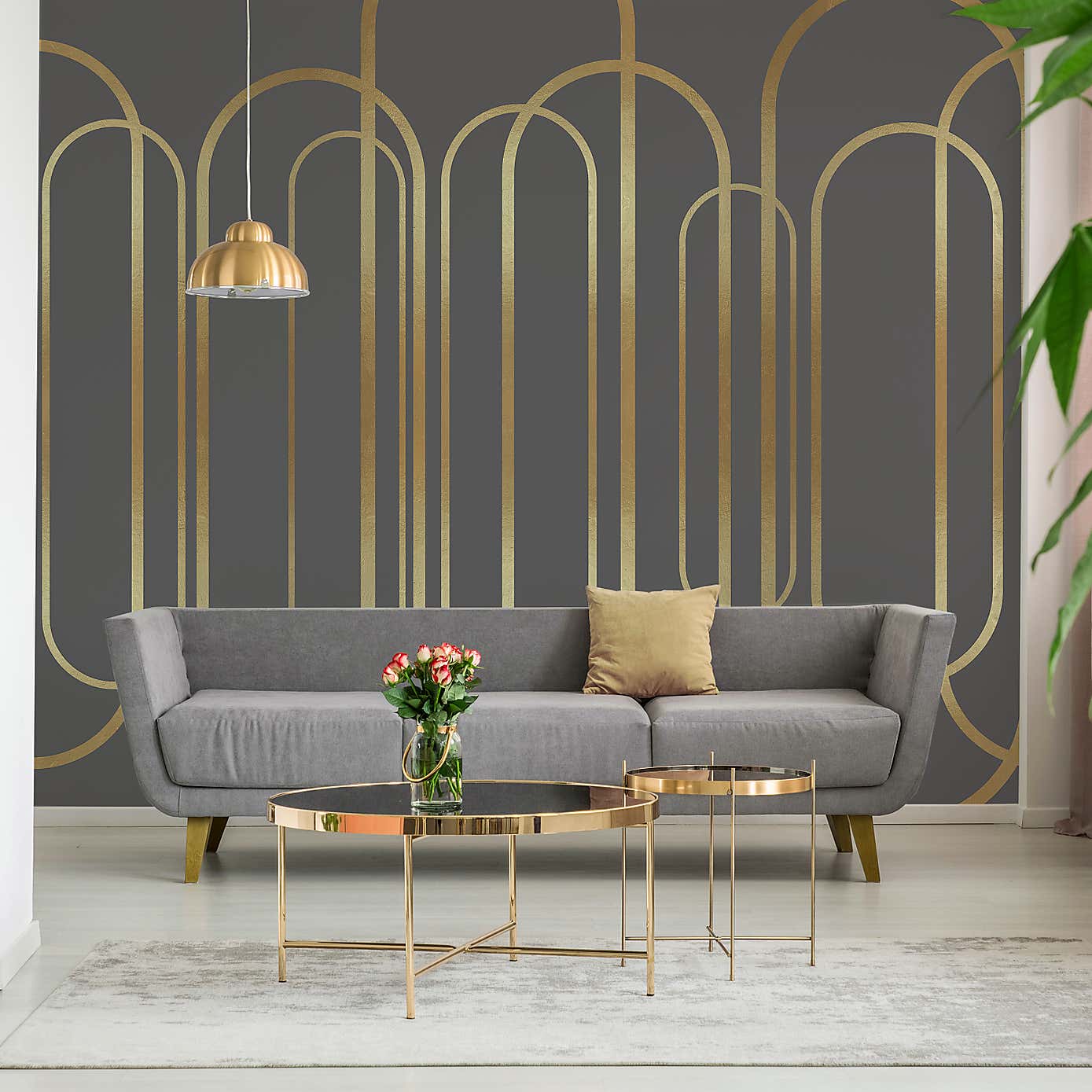 Deco Arches Grey Mural