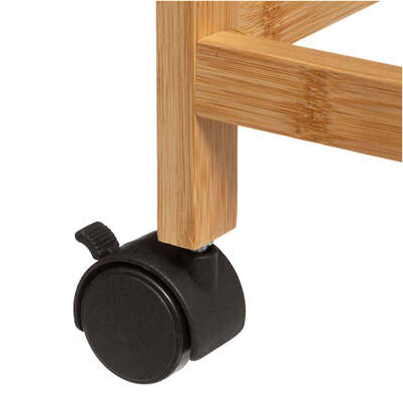 Bamboo Black Wire Kitchen Trolley