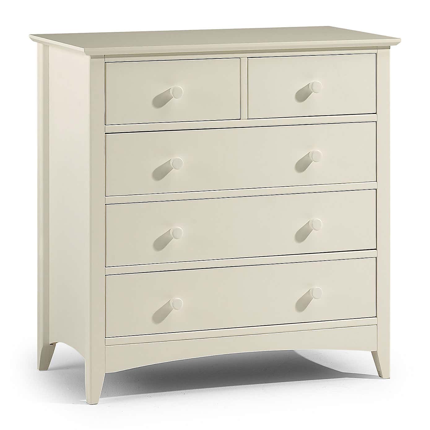 Cameo Stone White 5 Drawer Chest