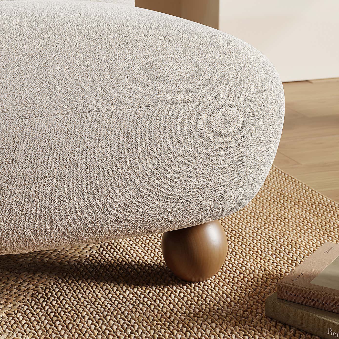 Nylah Multi Tone Boucle Curved Accent Chair