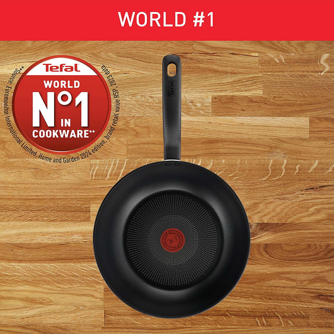 Tefal Titanium Ultra Non-Stick Aluminium Wok, 28cm