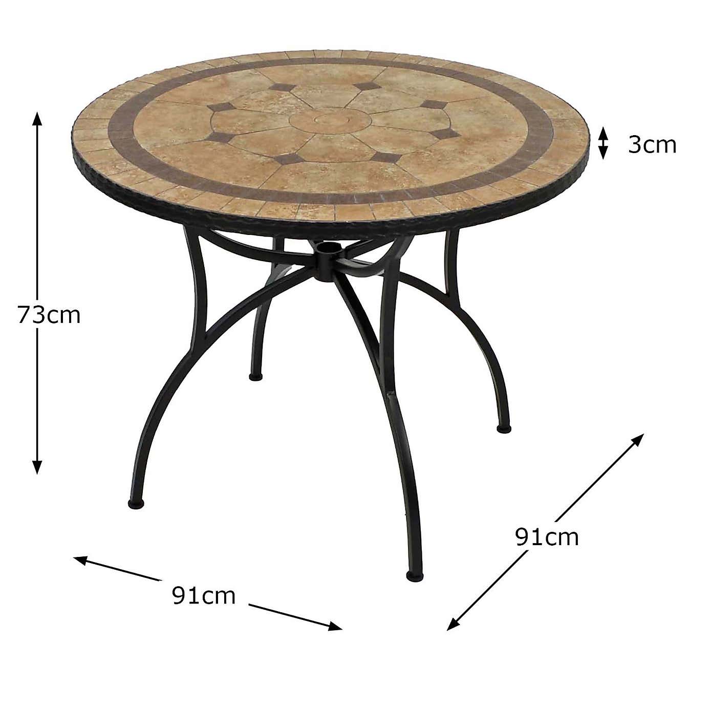 Riverside 91cm Patio Table Set with 4 Austin Chairs