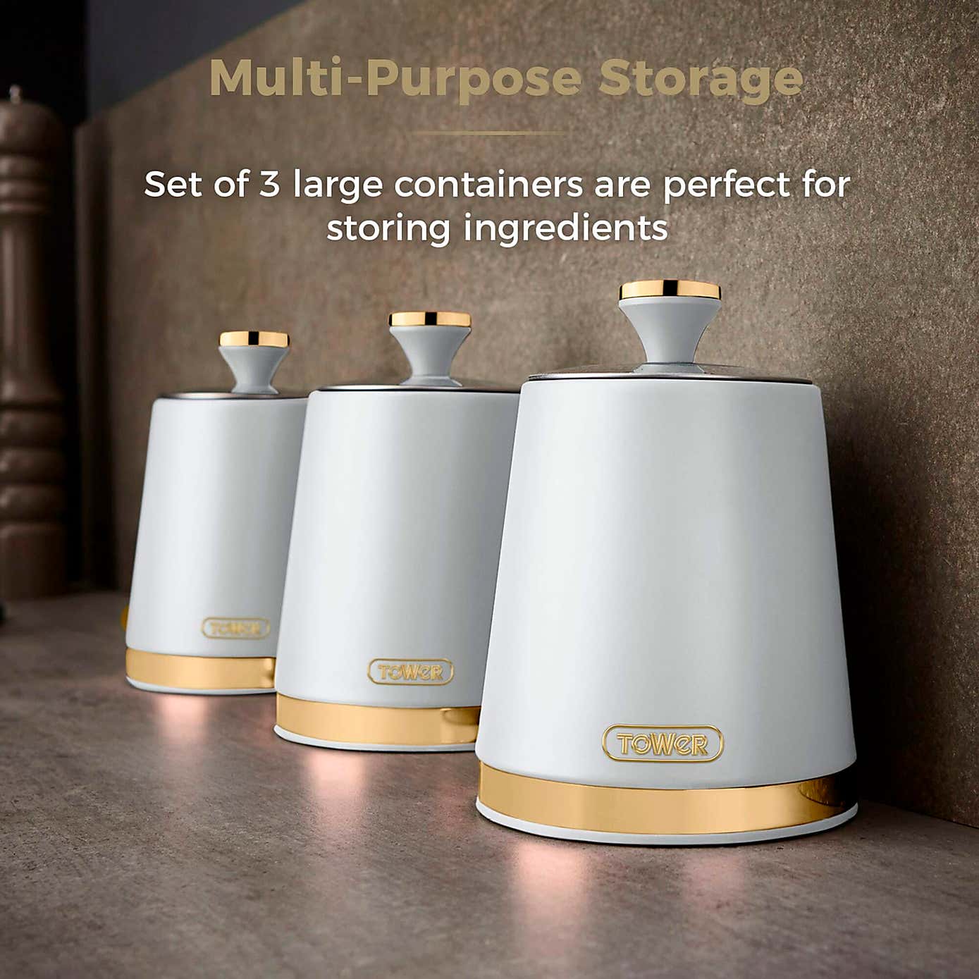 Tower Set of 3 Cavaletto Canisters