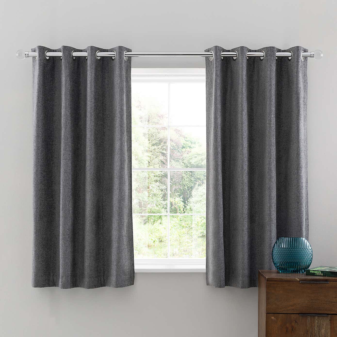 Oxford Chenille Eyelet Curtains