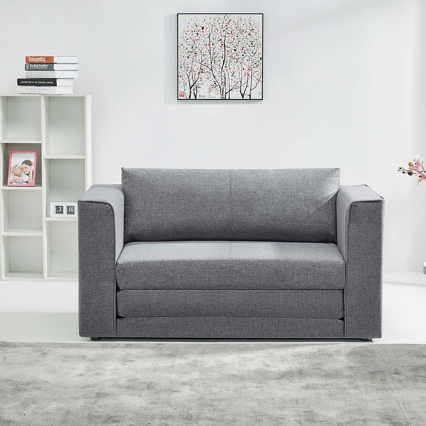 Luna Fabric Sofa Bed Grey