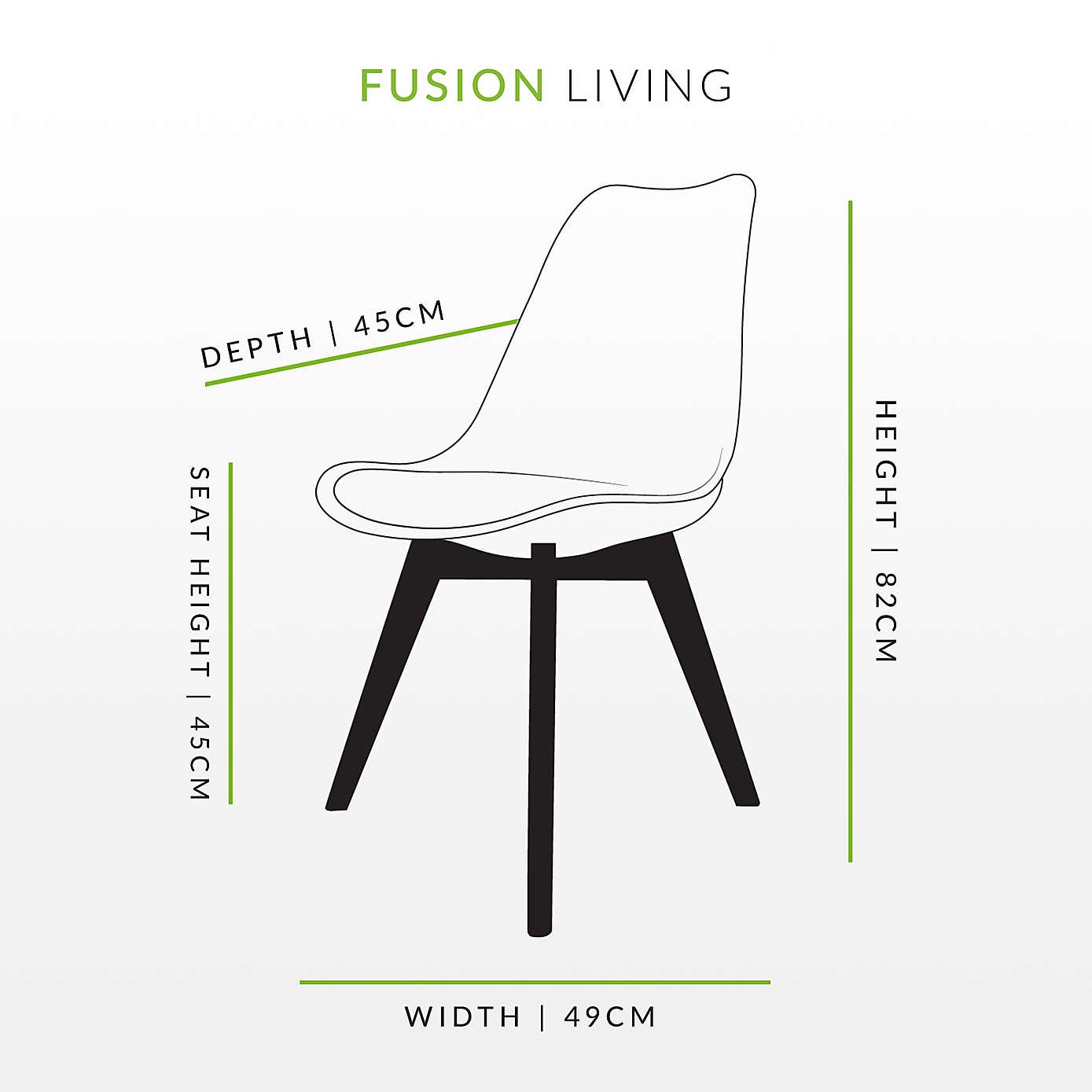 Fusion Living Soho Plastic Dining Chair with Squared Legs