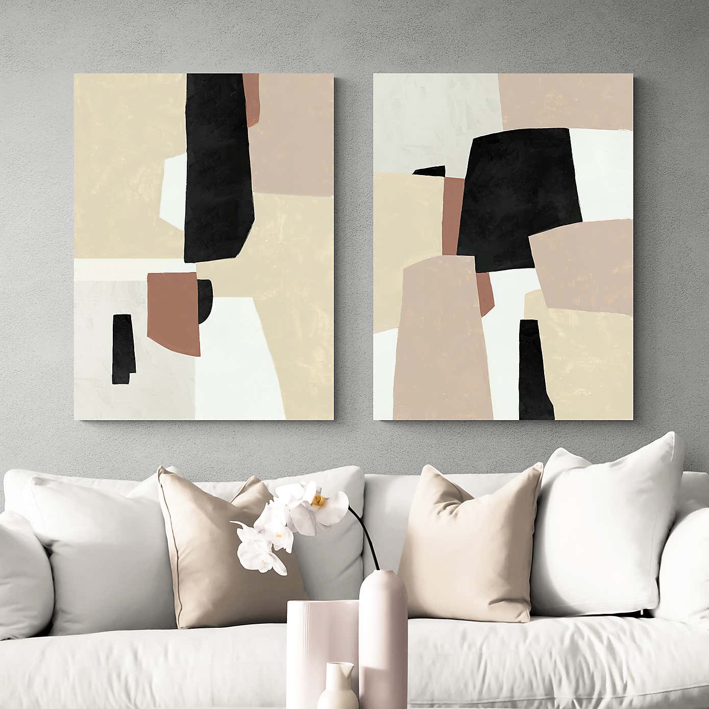Set of 2 Blocked Neutral Canvases
