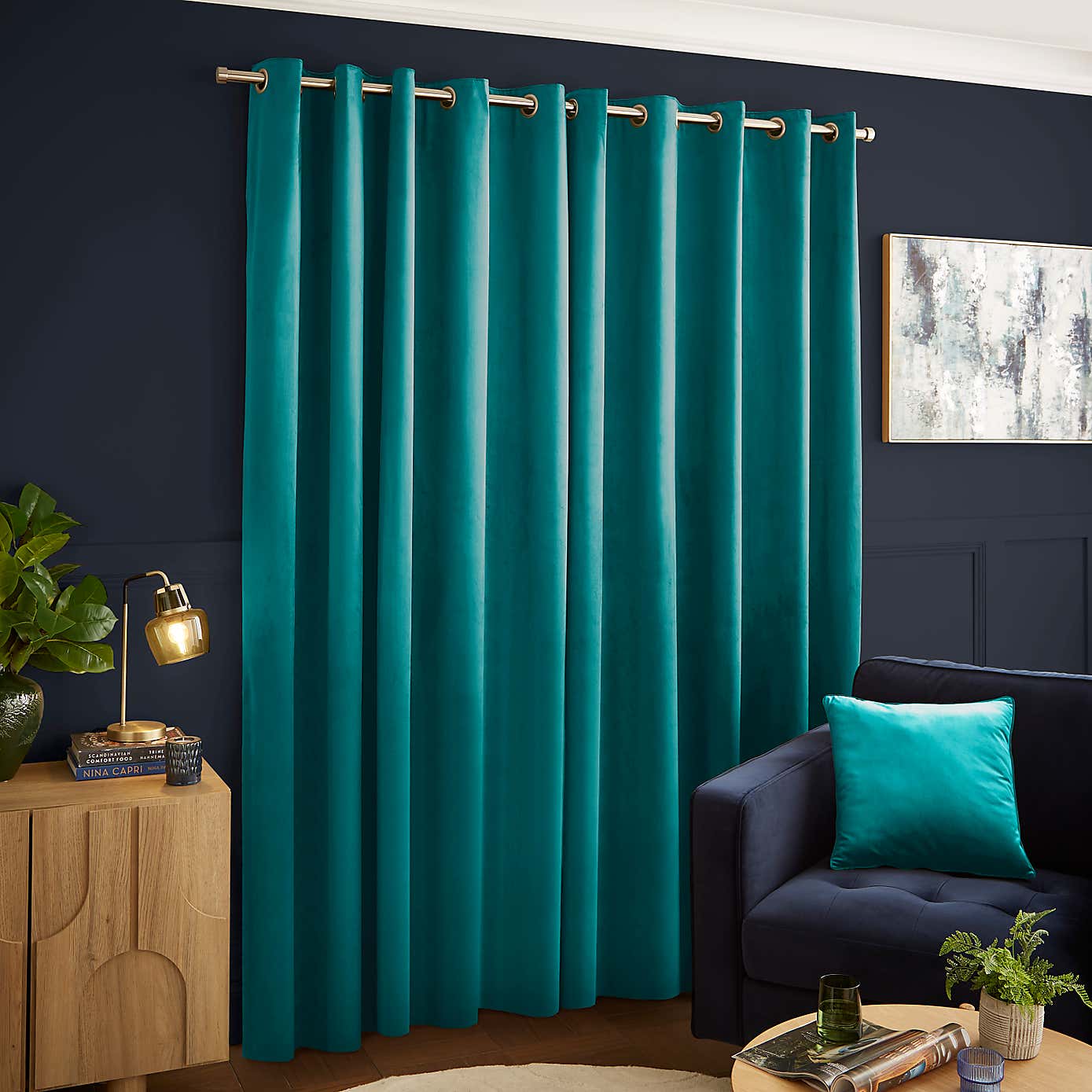 Recycled Velour Eyelet Curtains