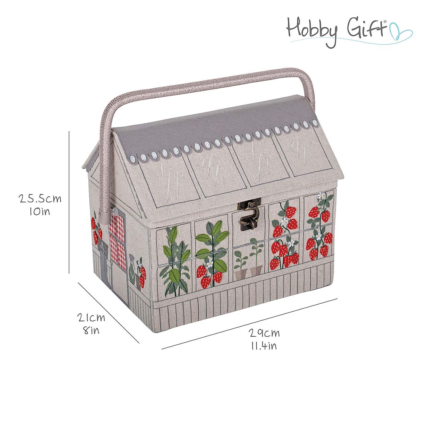 Hobby Gift Strawberry Greenhouse Embroidered Sewing Basket