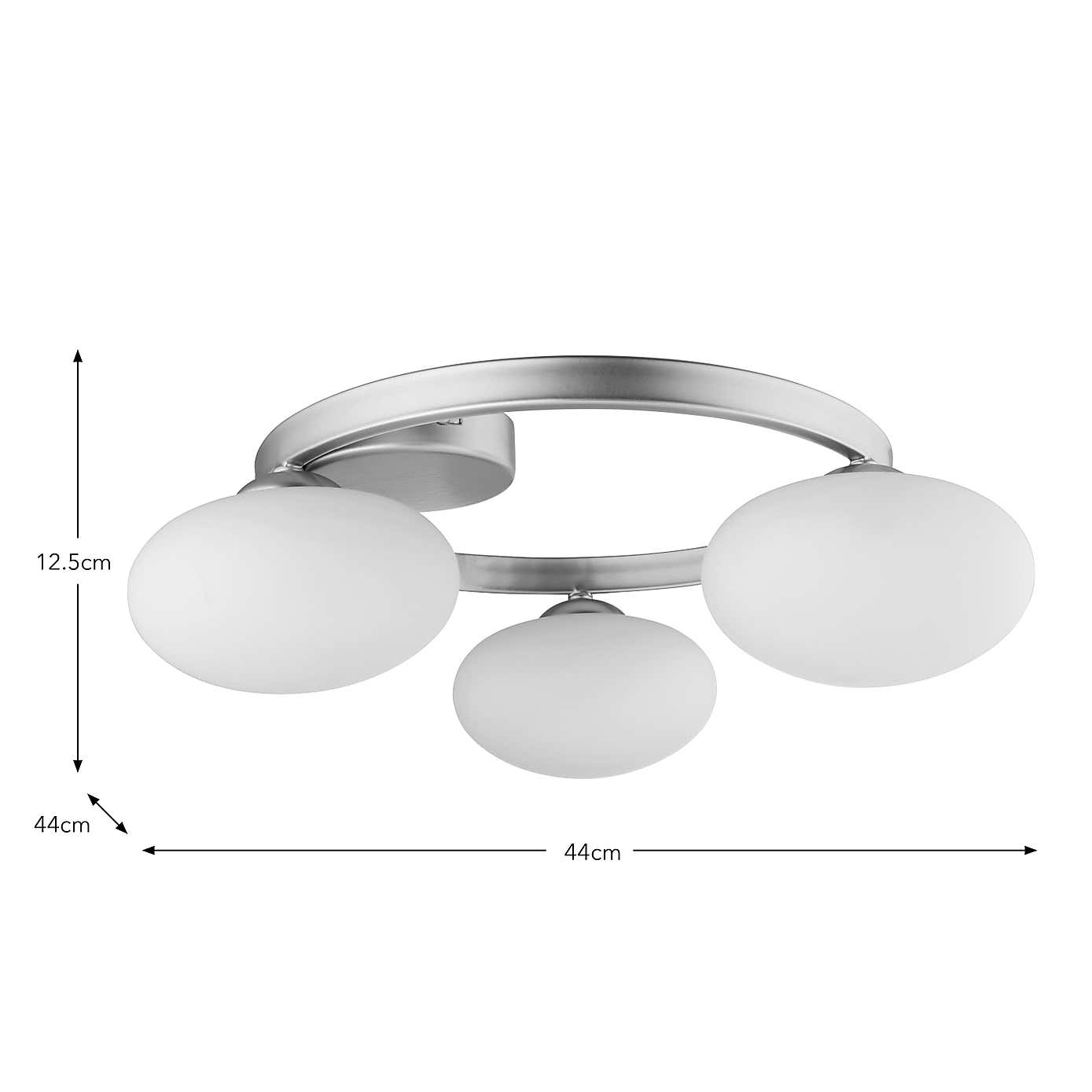 Yonah 3 Light Semi Flush Ceiling Light