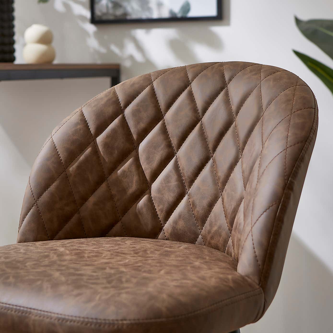 Astrid Bar Stool, Faux Leather