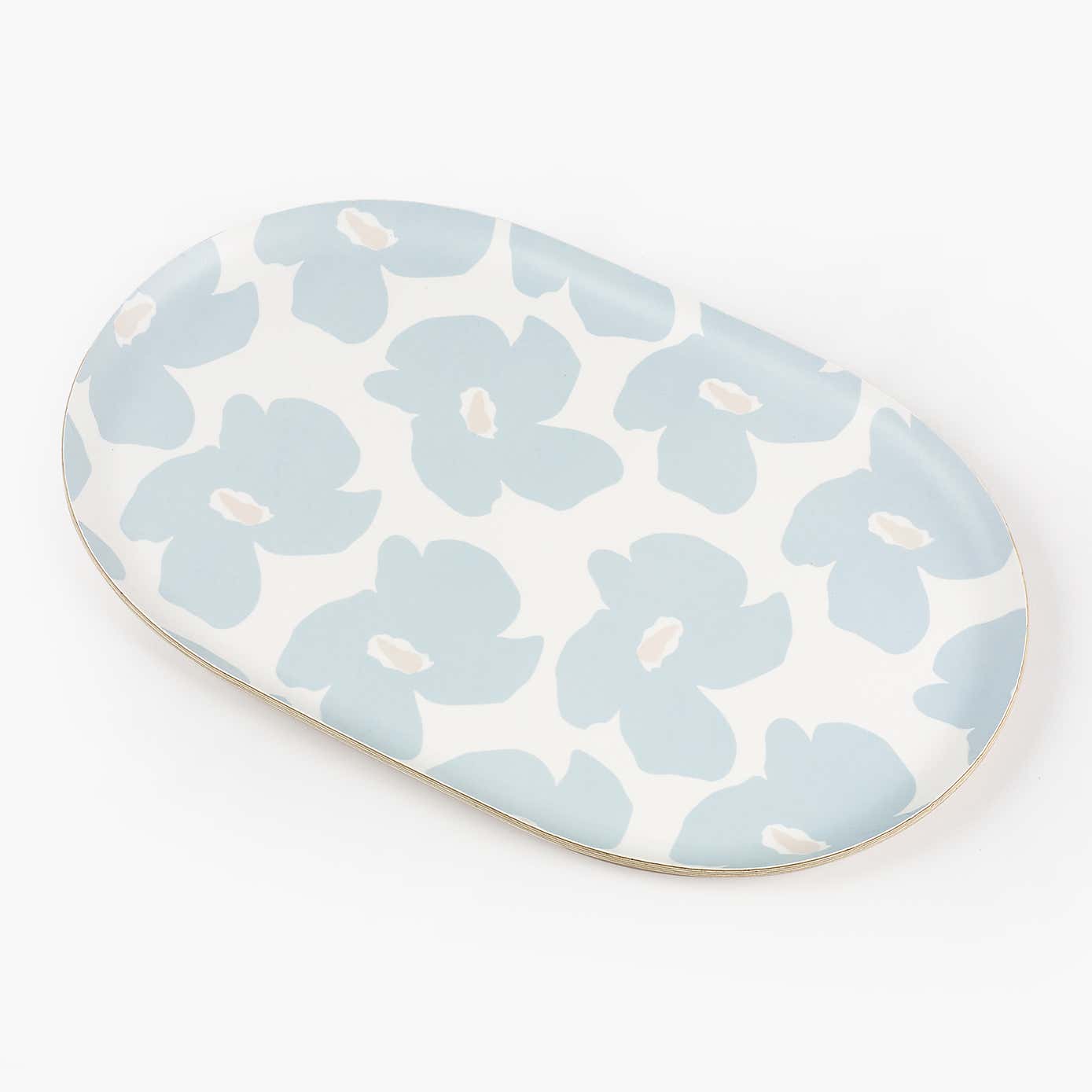 Eloise Blue Plywood Tray Oval