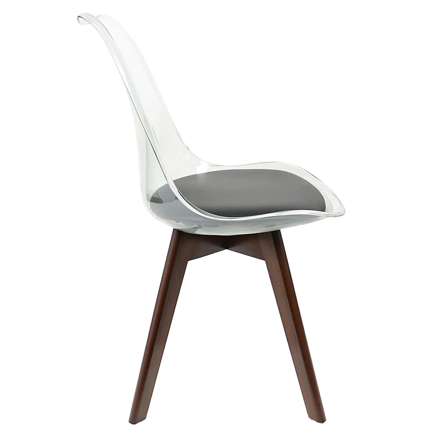 Fusion Living Soho Clear Plastic Dining Chair with Squared Legs