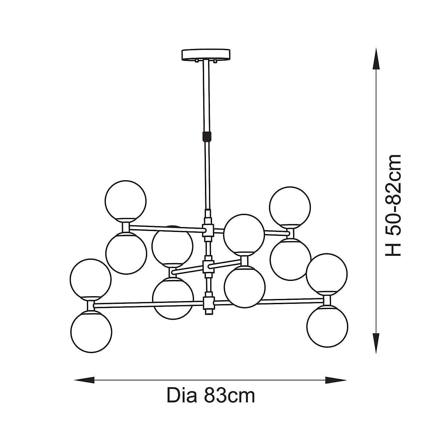 Vogue Esteban Art Deco 12 Light Adjustable Ceiling Light