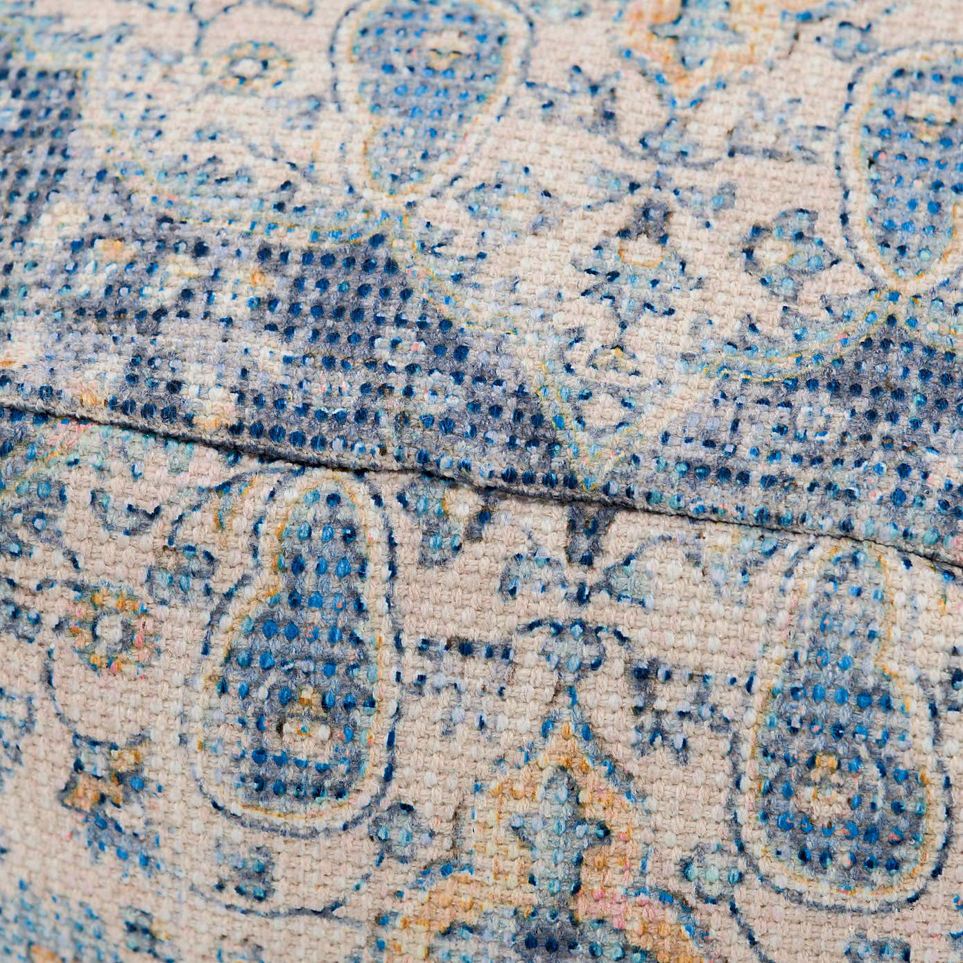 Printed Oriental Cube Pouffe