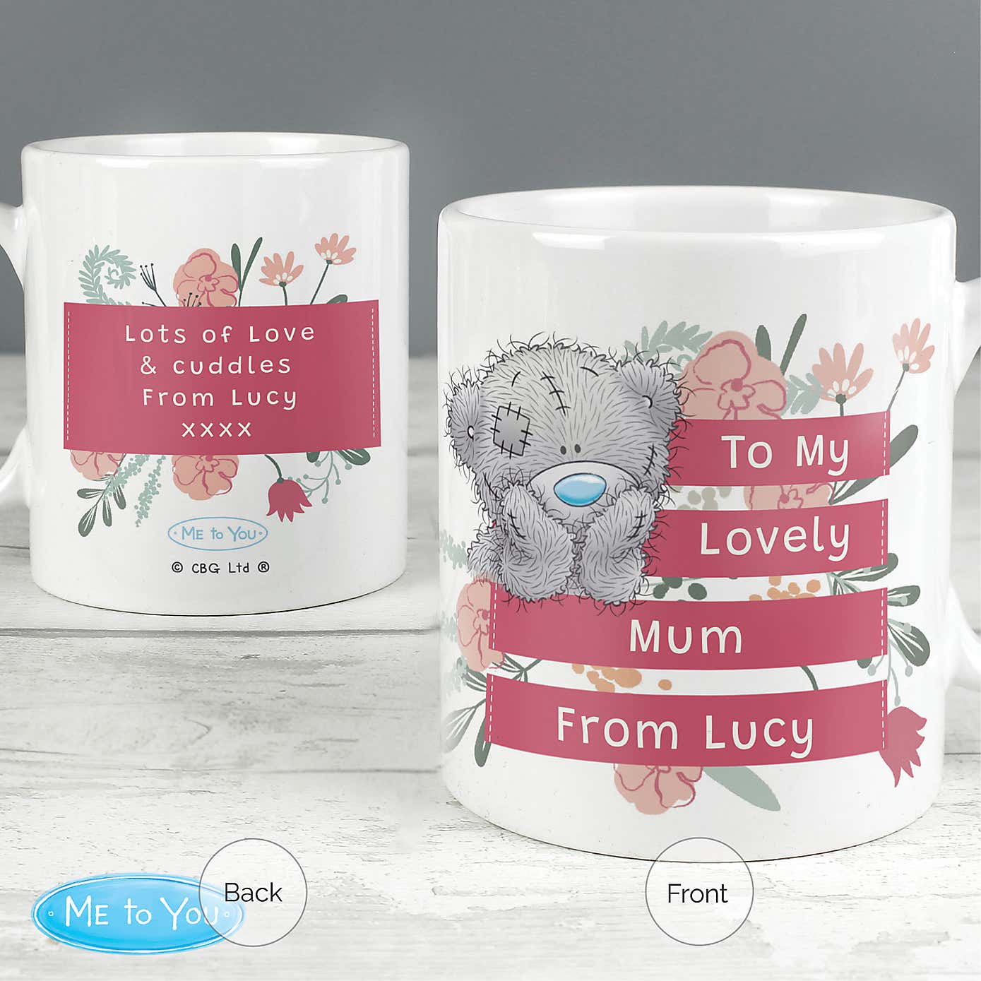 Personalised Me To You Floral Mug