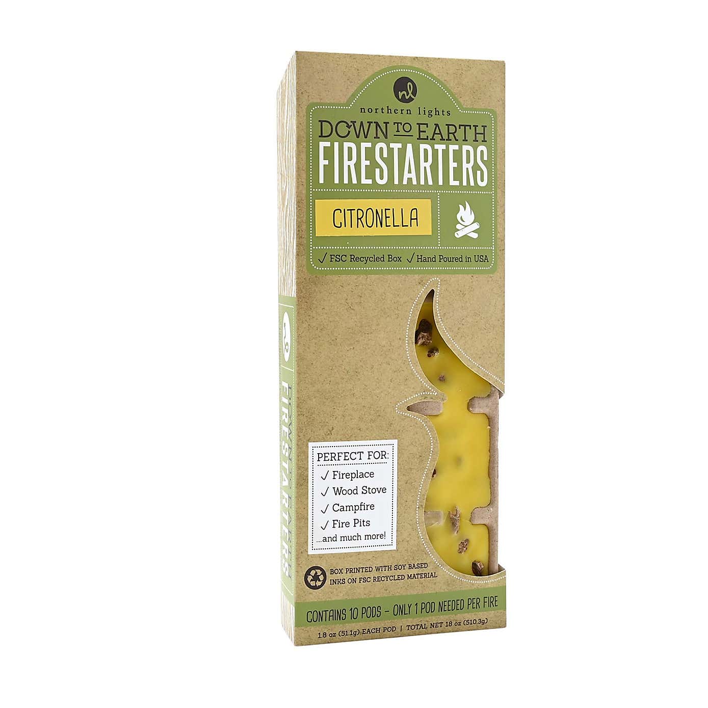 Northern Lights Citronella Pack of 10 Firestarters