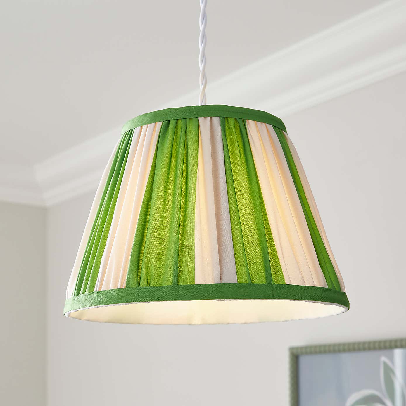 Pride & Joy Green Stripe Candle Lamp Shade