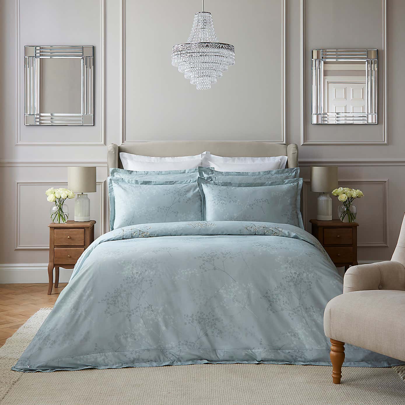 Dorma Gypsophilia Mineral Duvet Cover and Pillowcase Set