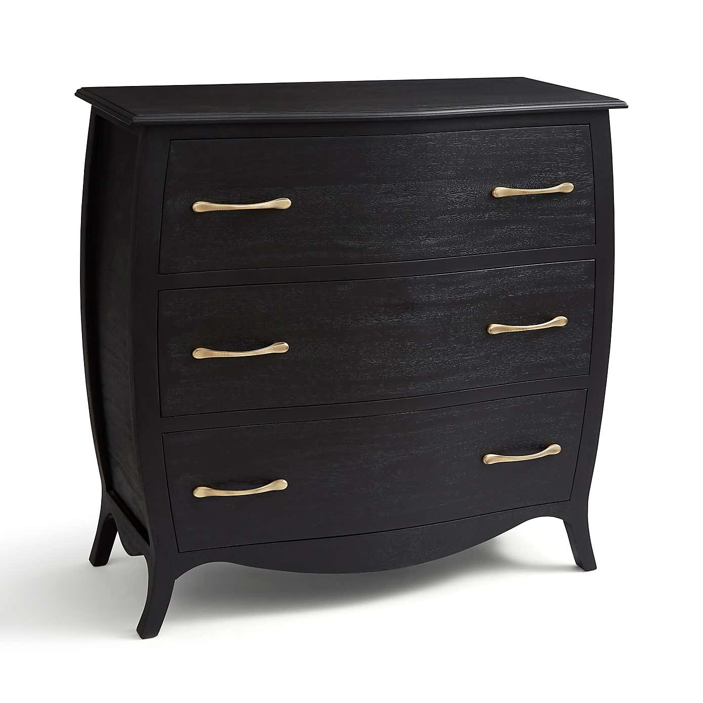 Keiko 3 Drawer Chest, Black Mango Wood