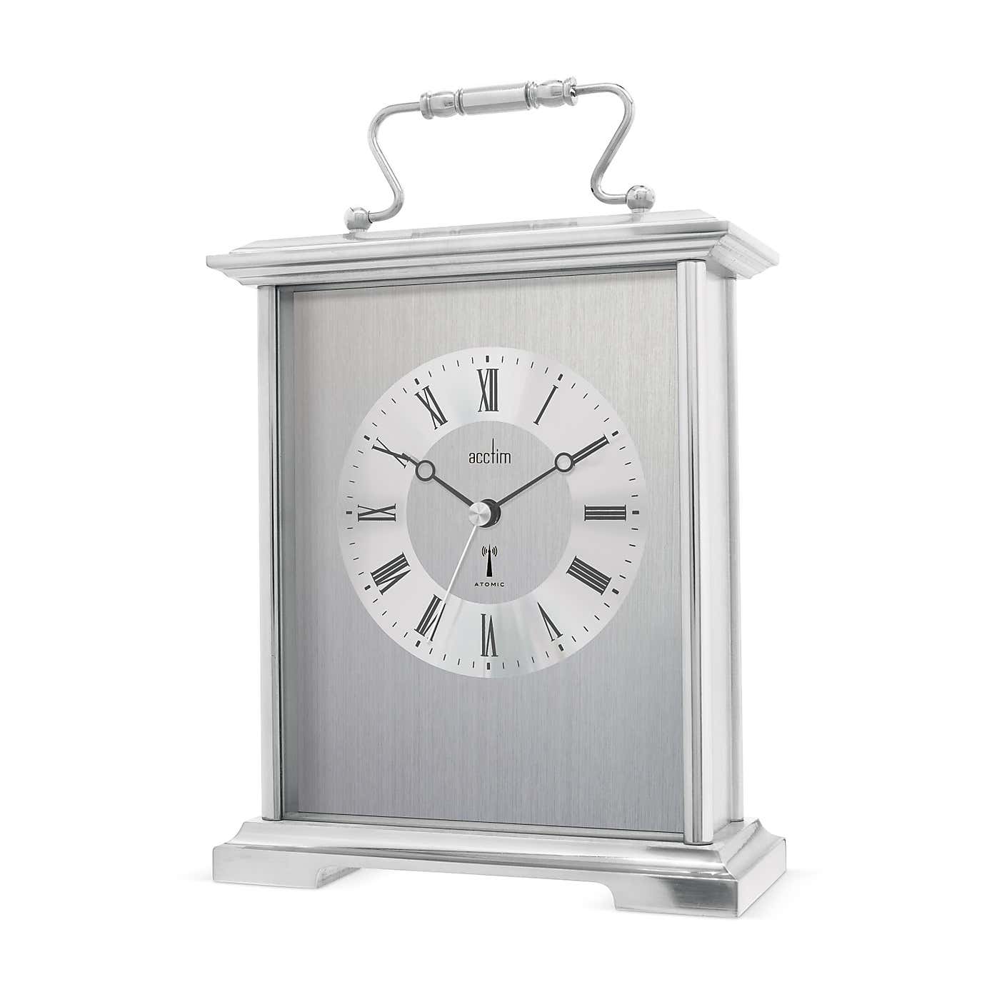 Acctim Althorp Mantel Clock Quartz Polished Metal Carriage Clock