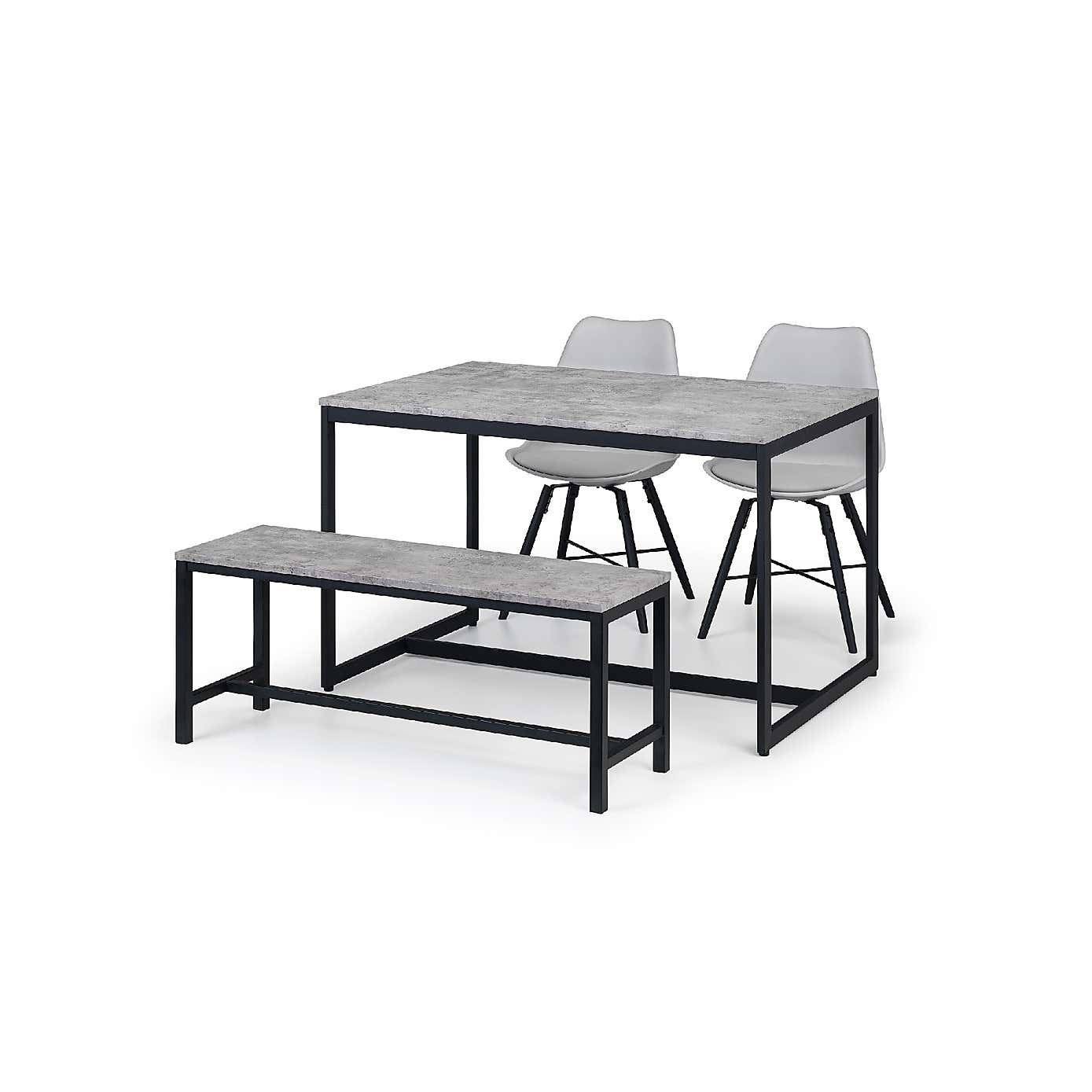 Staten Dining Bench Set and 2 Kari Chairs