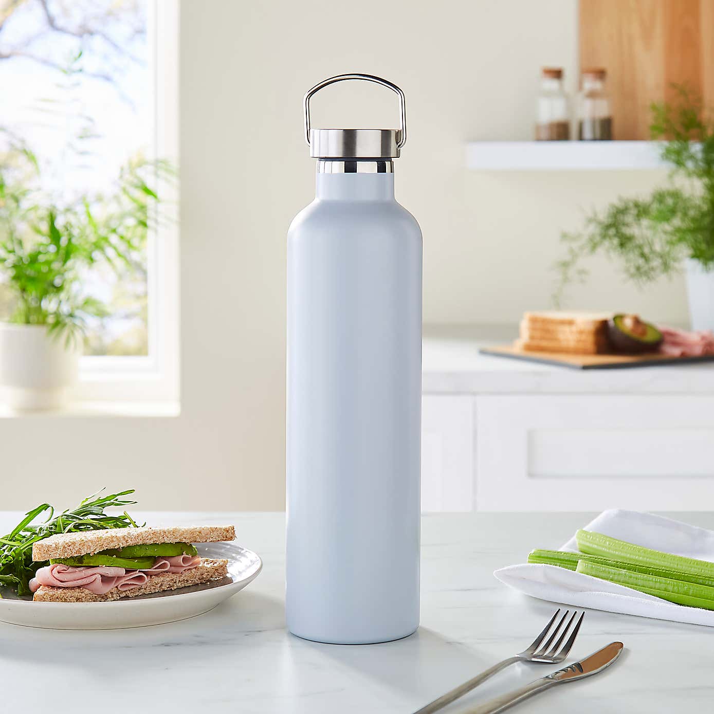 Stainless Steel Bottle with Handle 1L