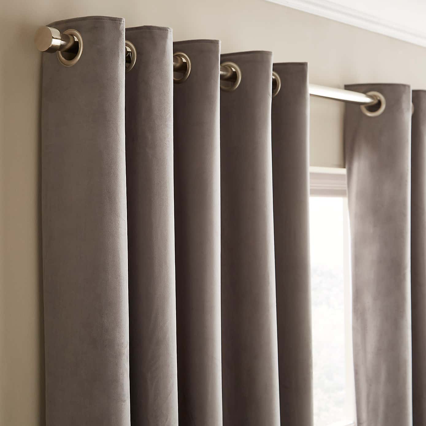 Recycled Velour Eyelet Curtains