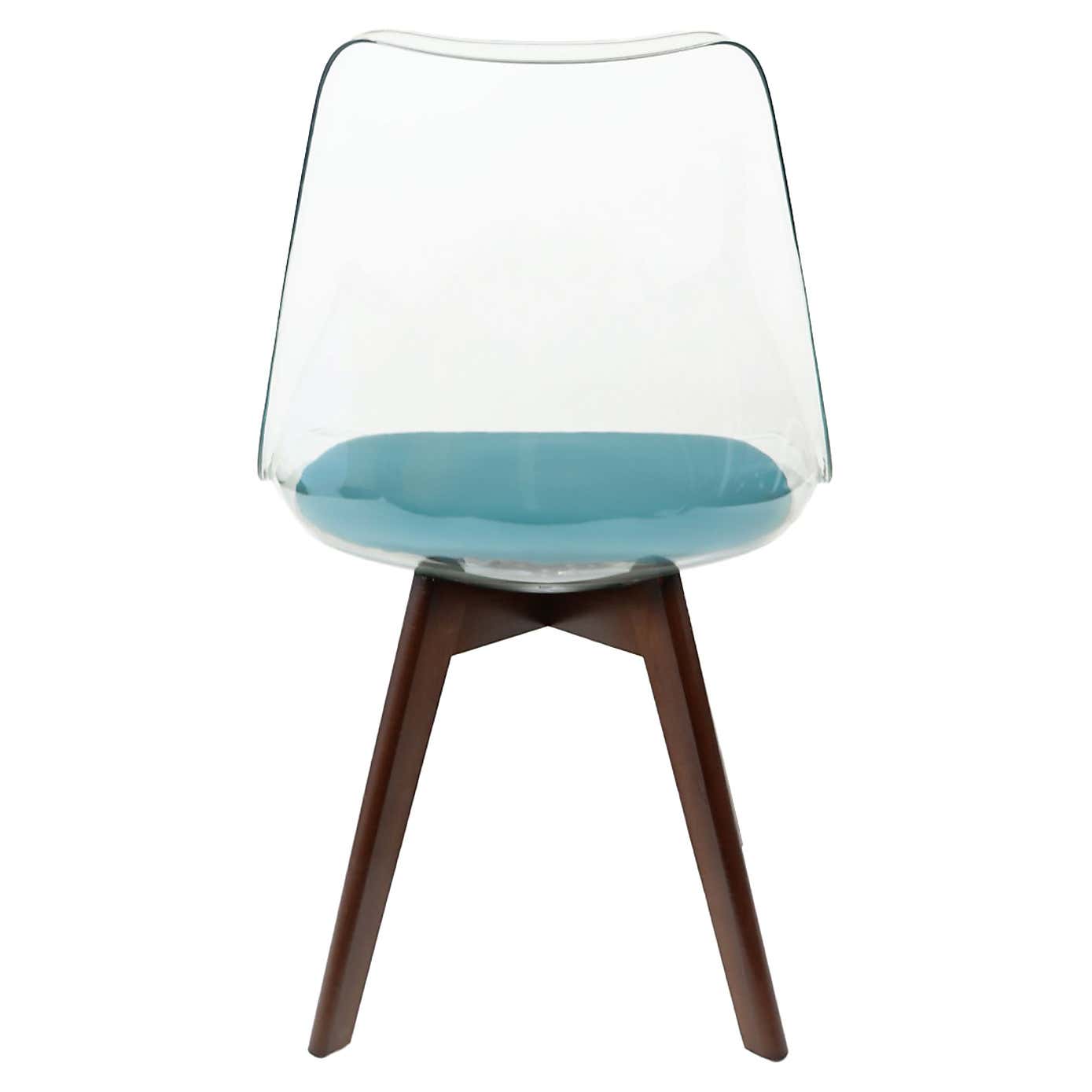 Fusion Living Soho Clear Plastic Dining Chair with Squared Legs