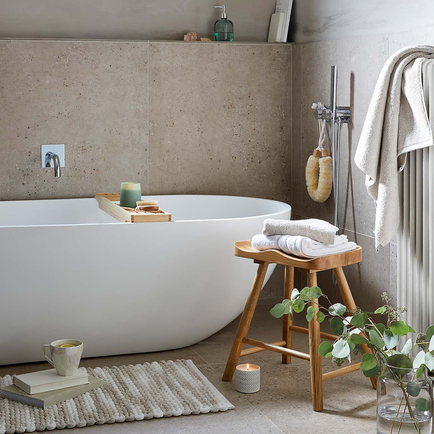 Marble Effect Bath Mat