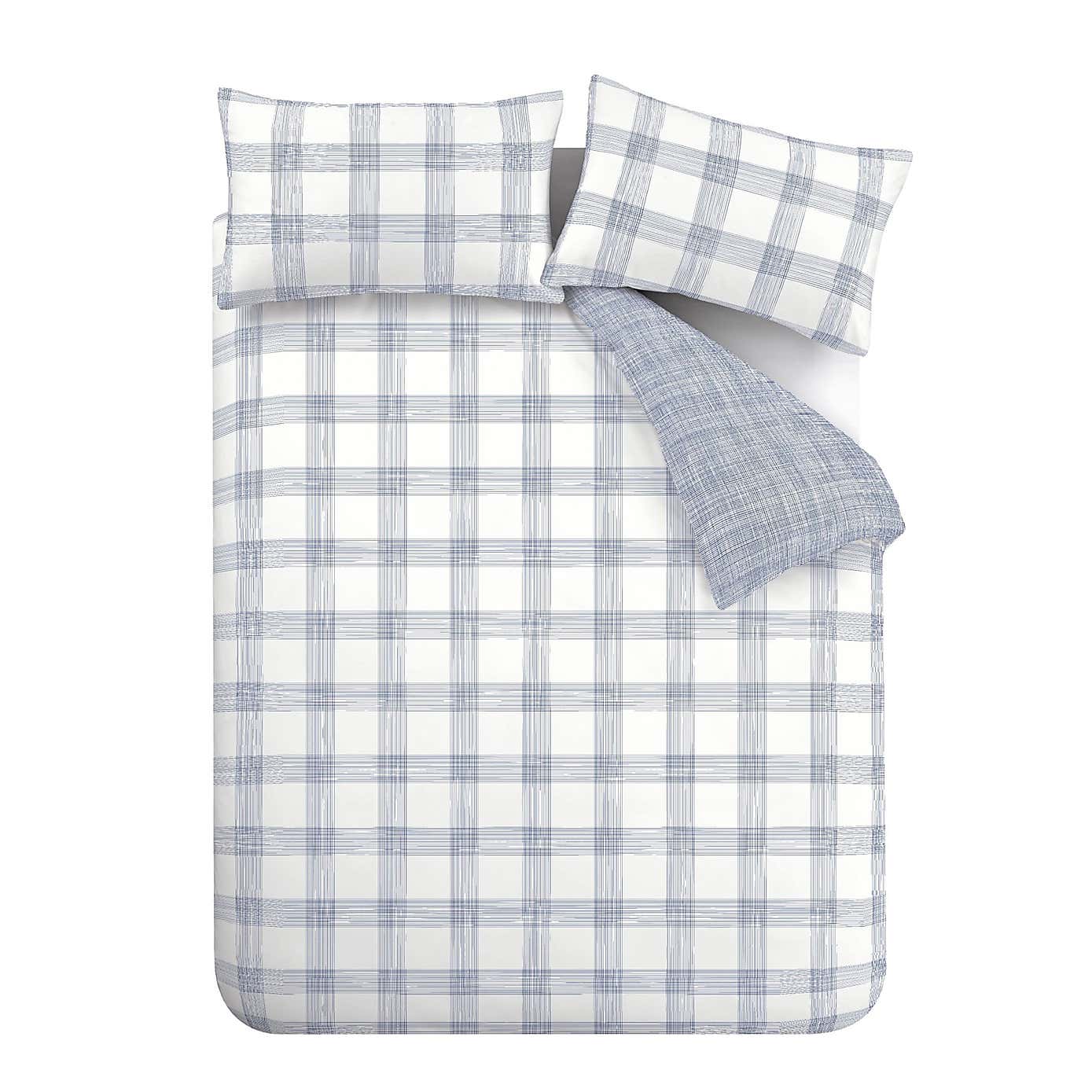 Bianca Marlow Check Reversible Duvet Cover & Pillowcase Set