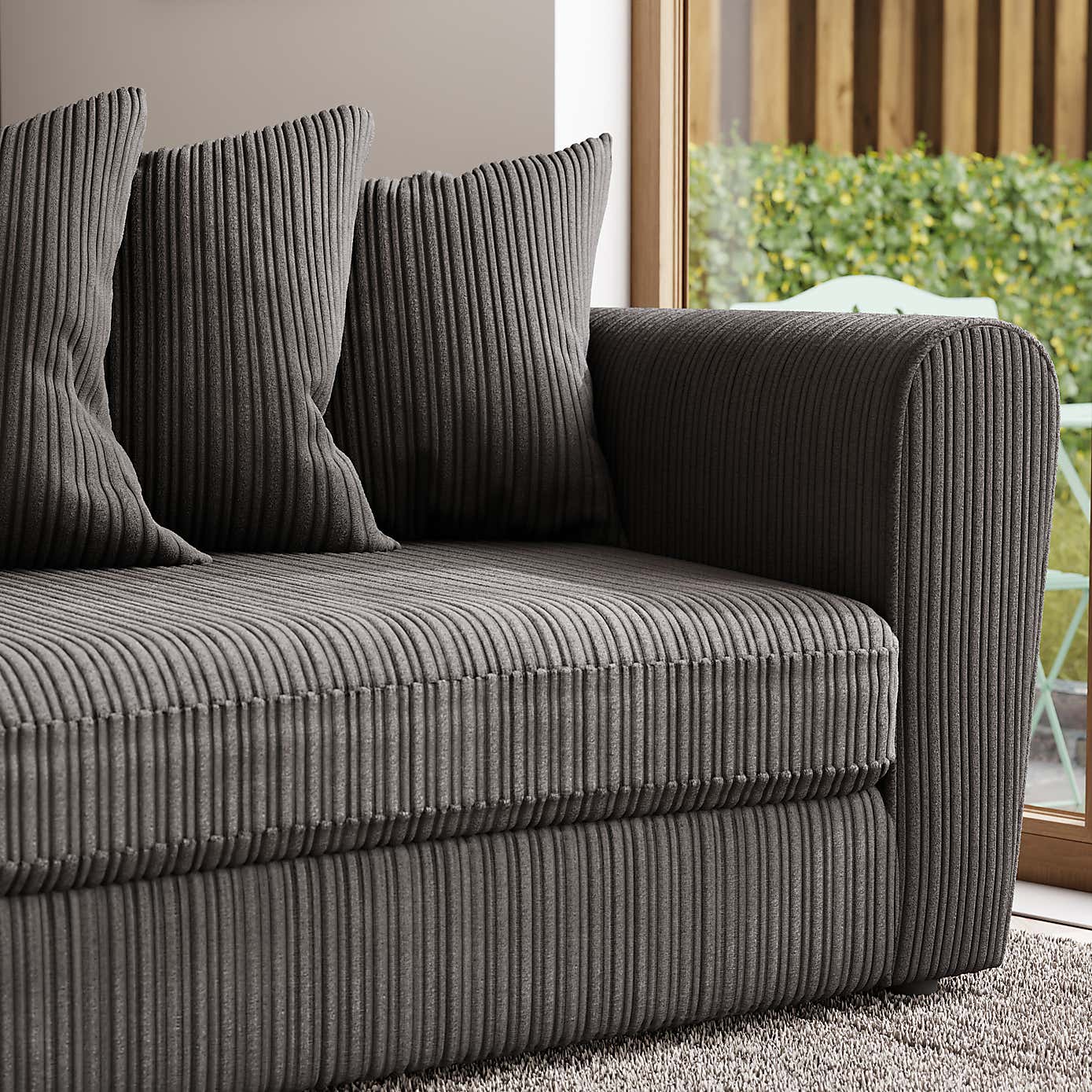 Blake Curved Arm Scatter Back Jumbo Cord 4 Seater Sofa