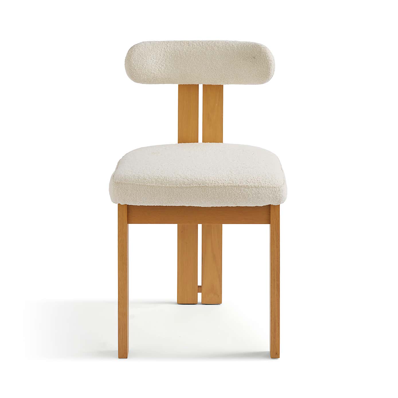 Lovato Dining Chair Stained Oak, Ivory Boucle