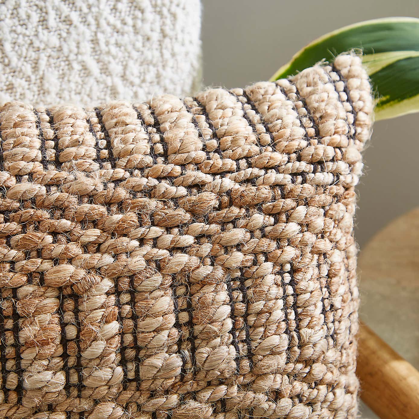 Chunky Jute Natural Square Cushion