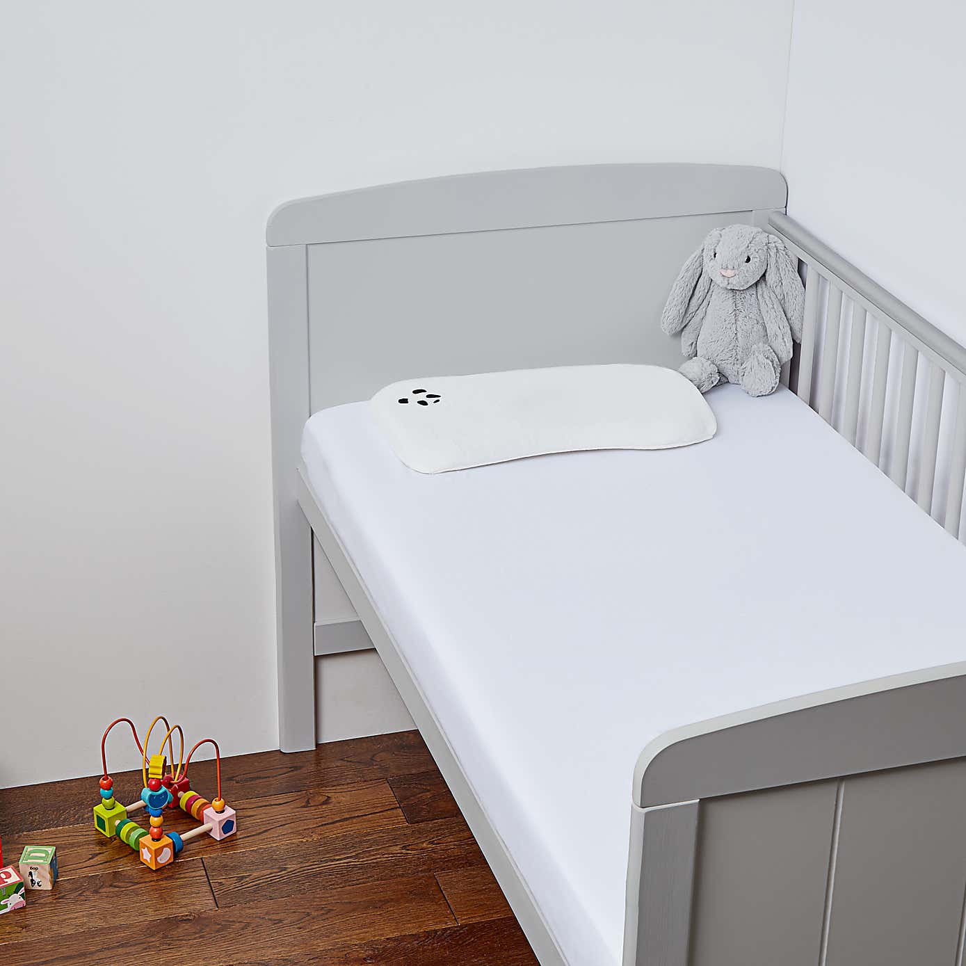 Pack of 2 Panda Kid's Bamboo White Cot Bed Fitted Sheets