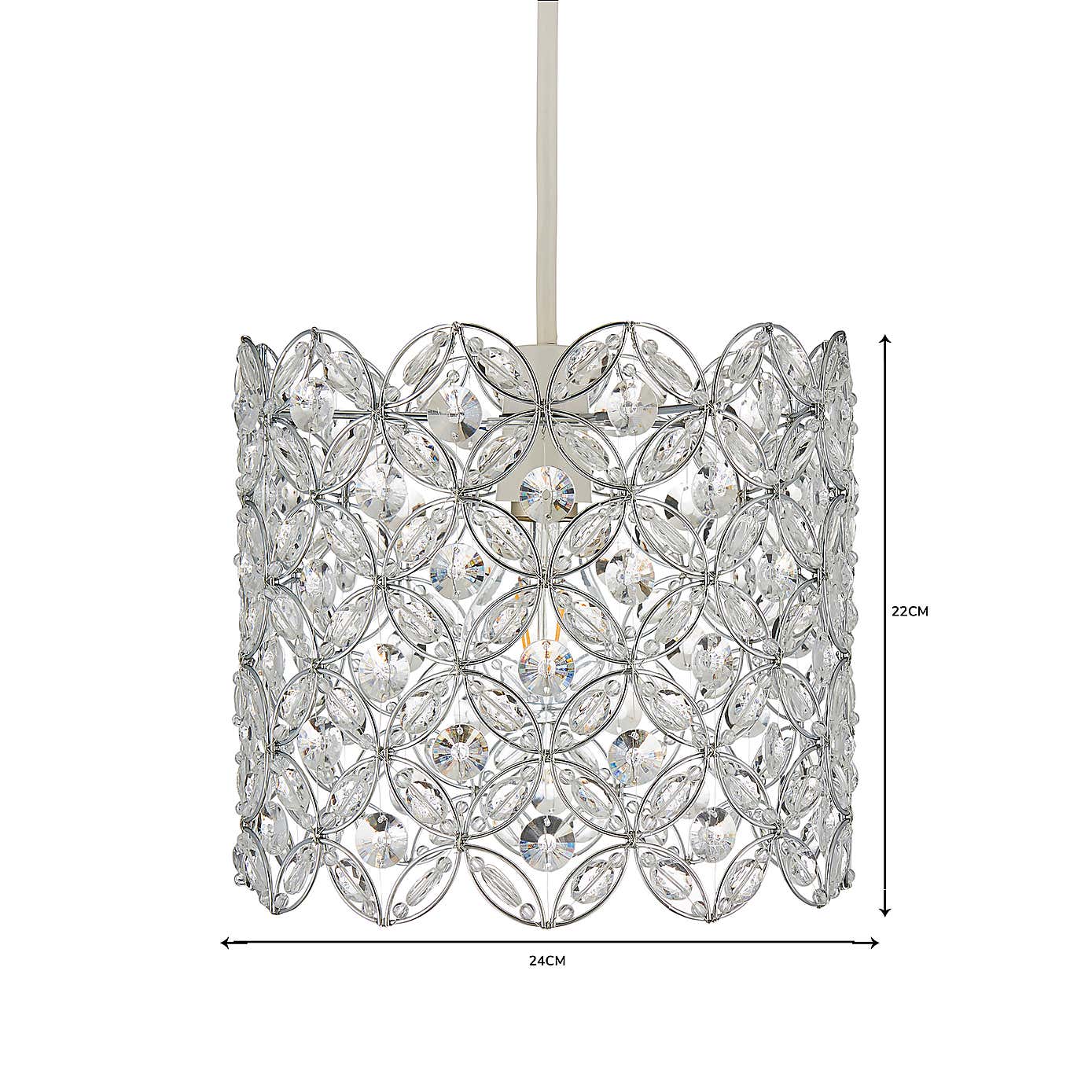 Arden Floral Chrome Easy Fit Pendant Shade