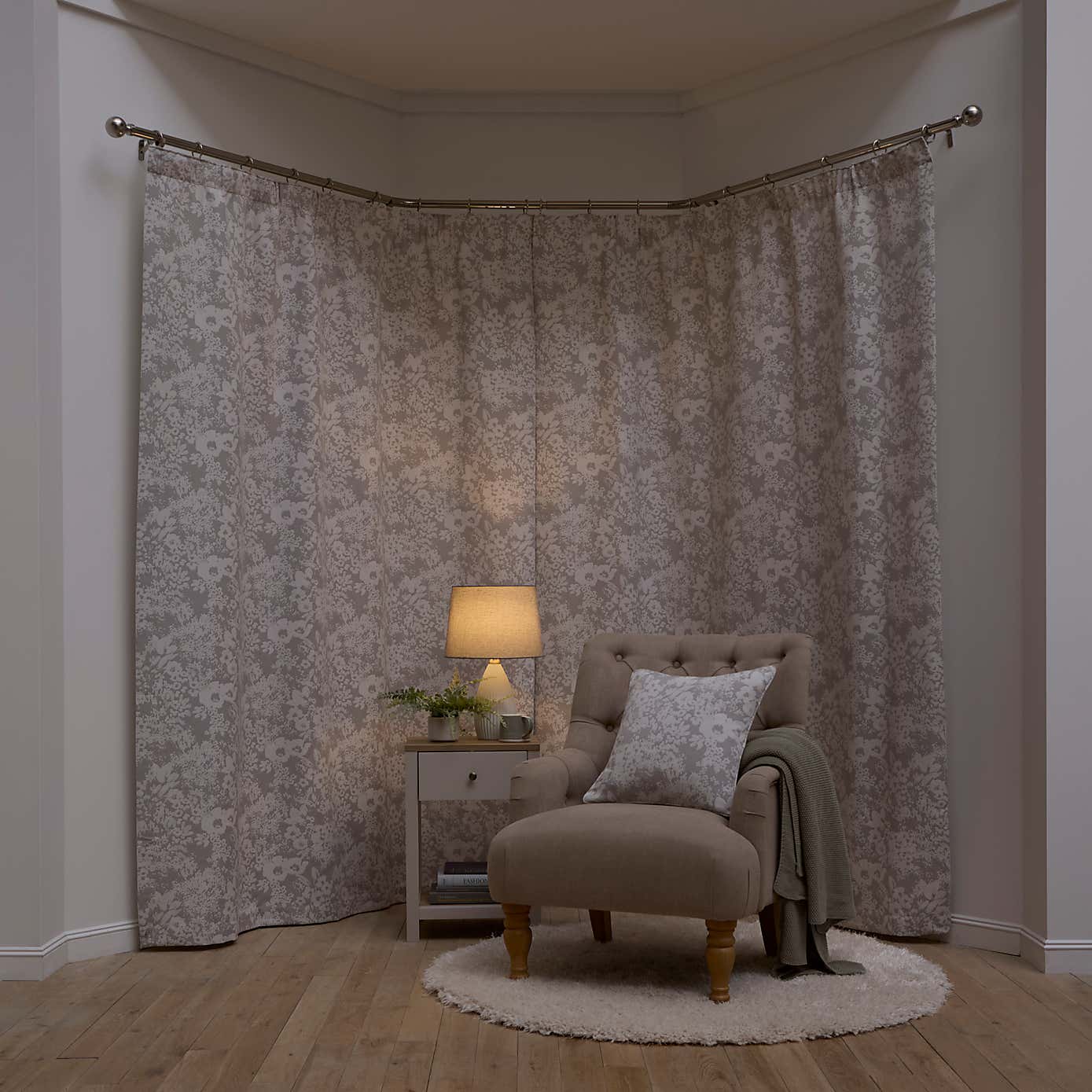 Sofia Floral Pencil Pleat Curtains