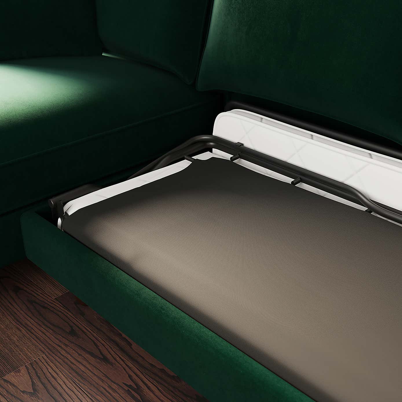 Beatrice Matte Velvet 4 Seater Corner Chaise Double Sofa Bed