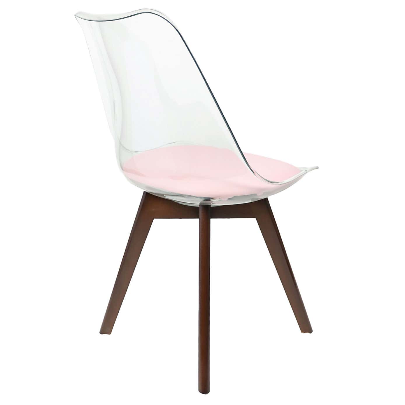 Fusion Living Soho Clear Plastic Dining Chair with Squared Legs