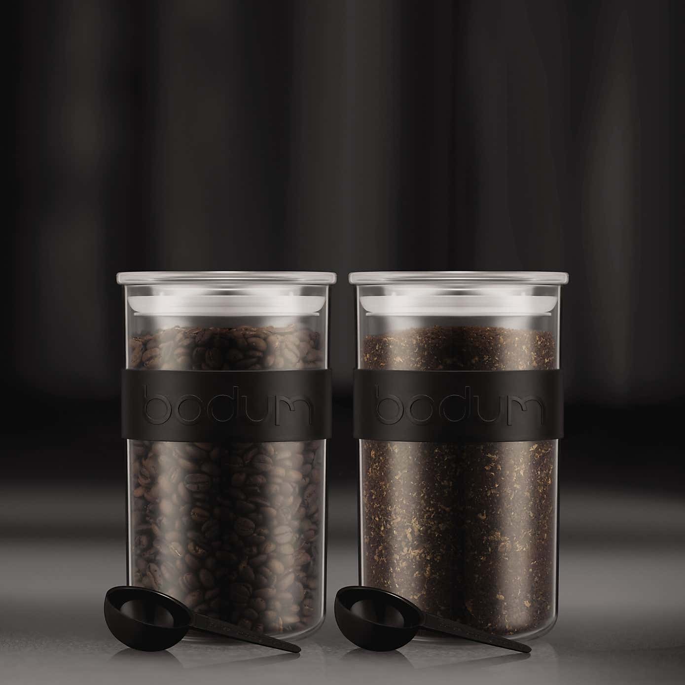 Bodum Presso Set of 2 Black Storage Jars