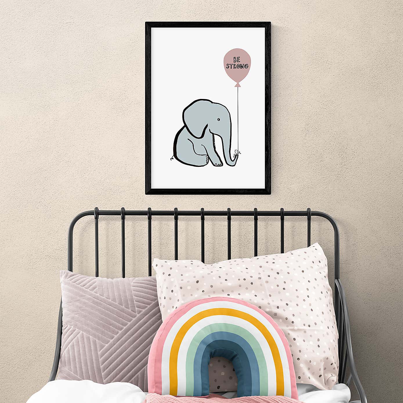 East End Prints Be Strong Elephant Print