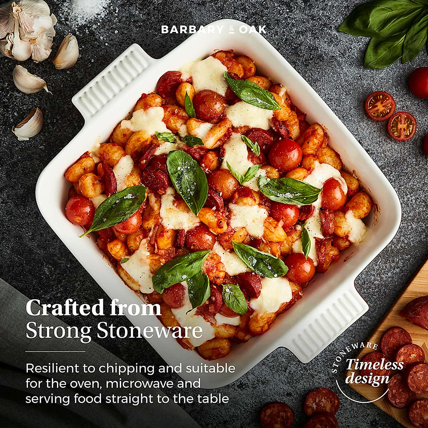 Barbary & Oak Ceramic 26cm Square Oven Dish