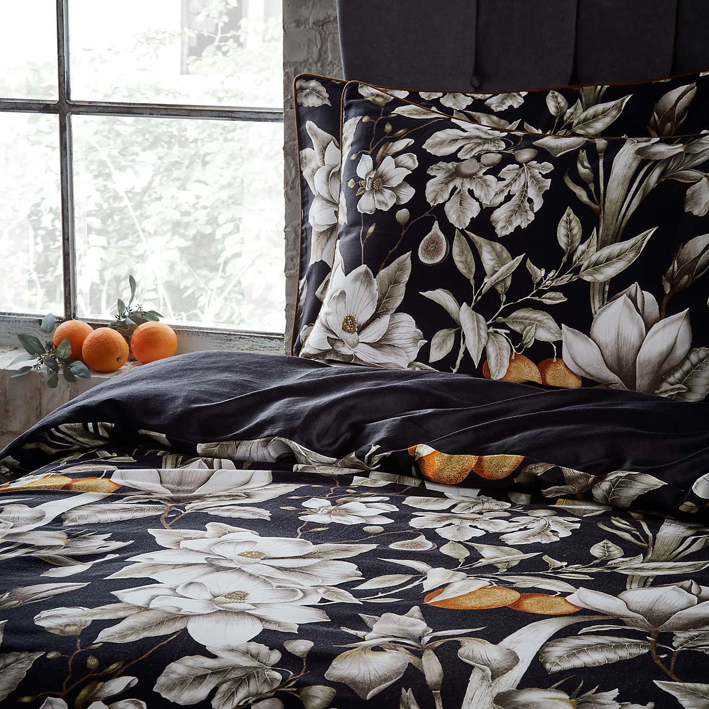 EW by Edinburgh Weavers Lavish Floral 100% Cotton Sateen Duvet Cover & Pillowcase Set