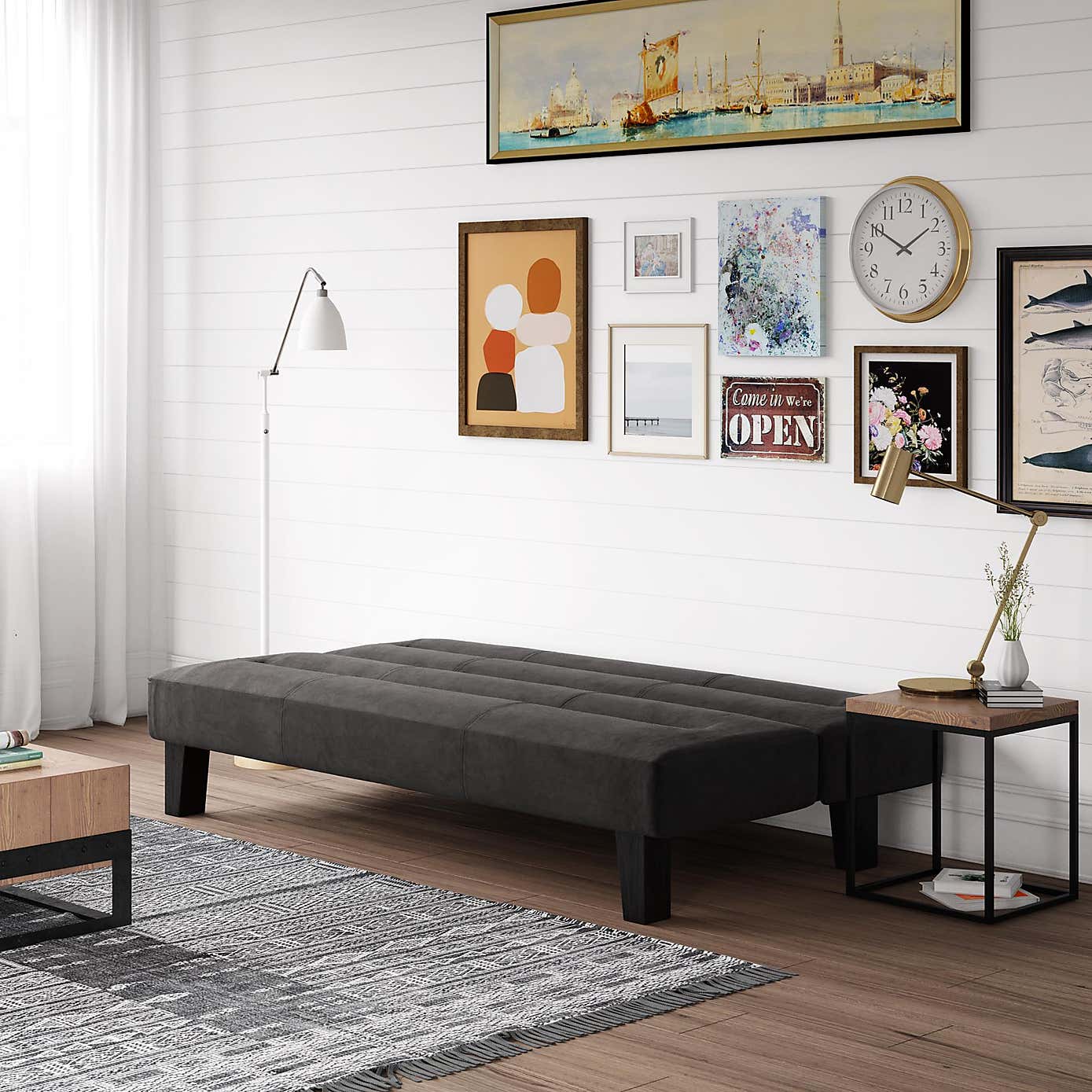 Kebo Velvet Clic Clac Compact Double Sofa Bed