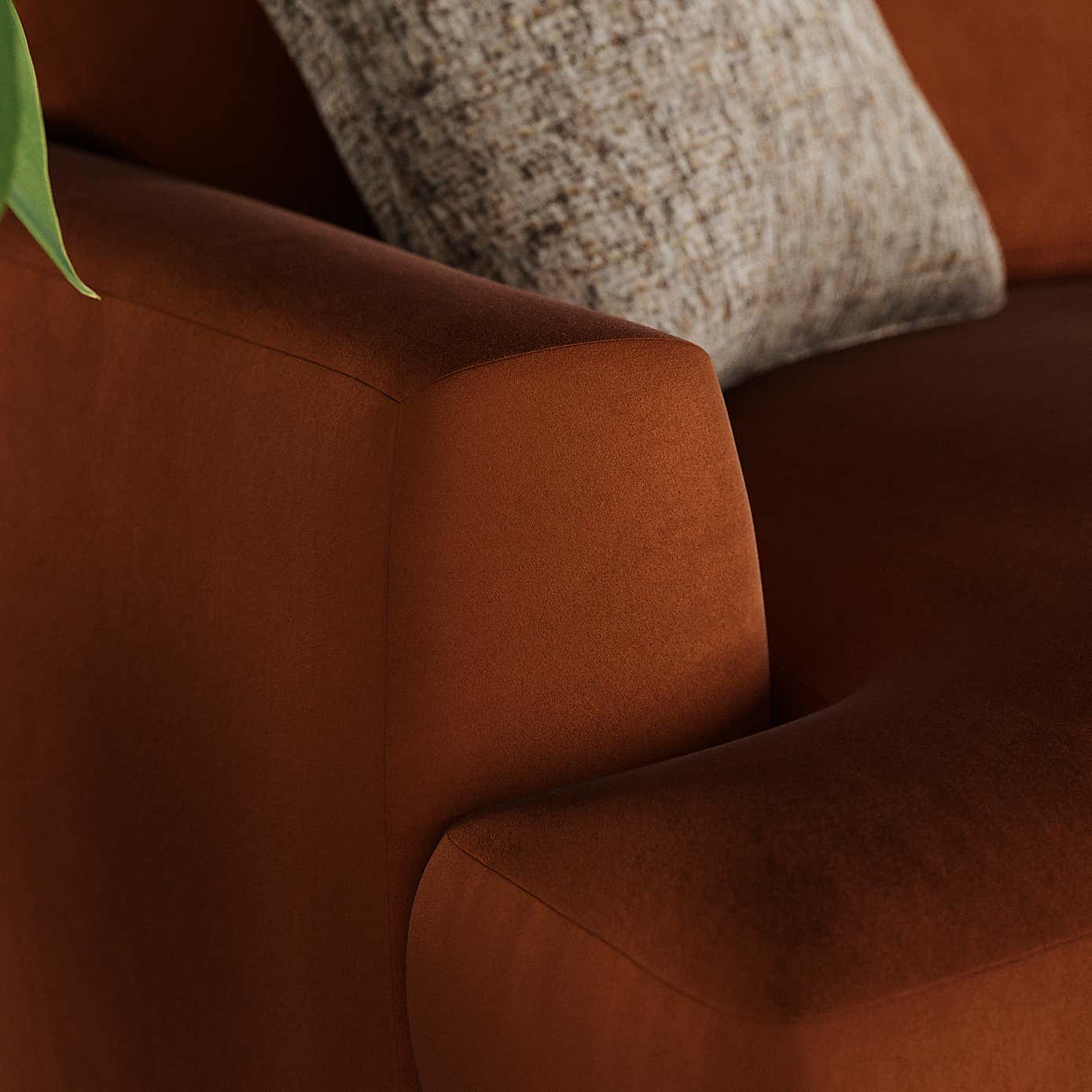 Lawson Matte Plush Velvet Corner Chaise Sofa