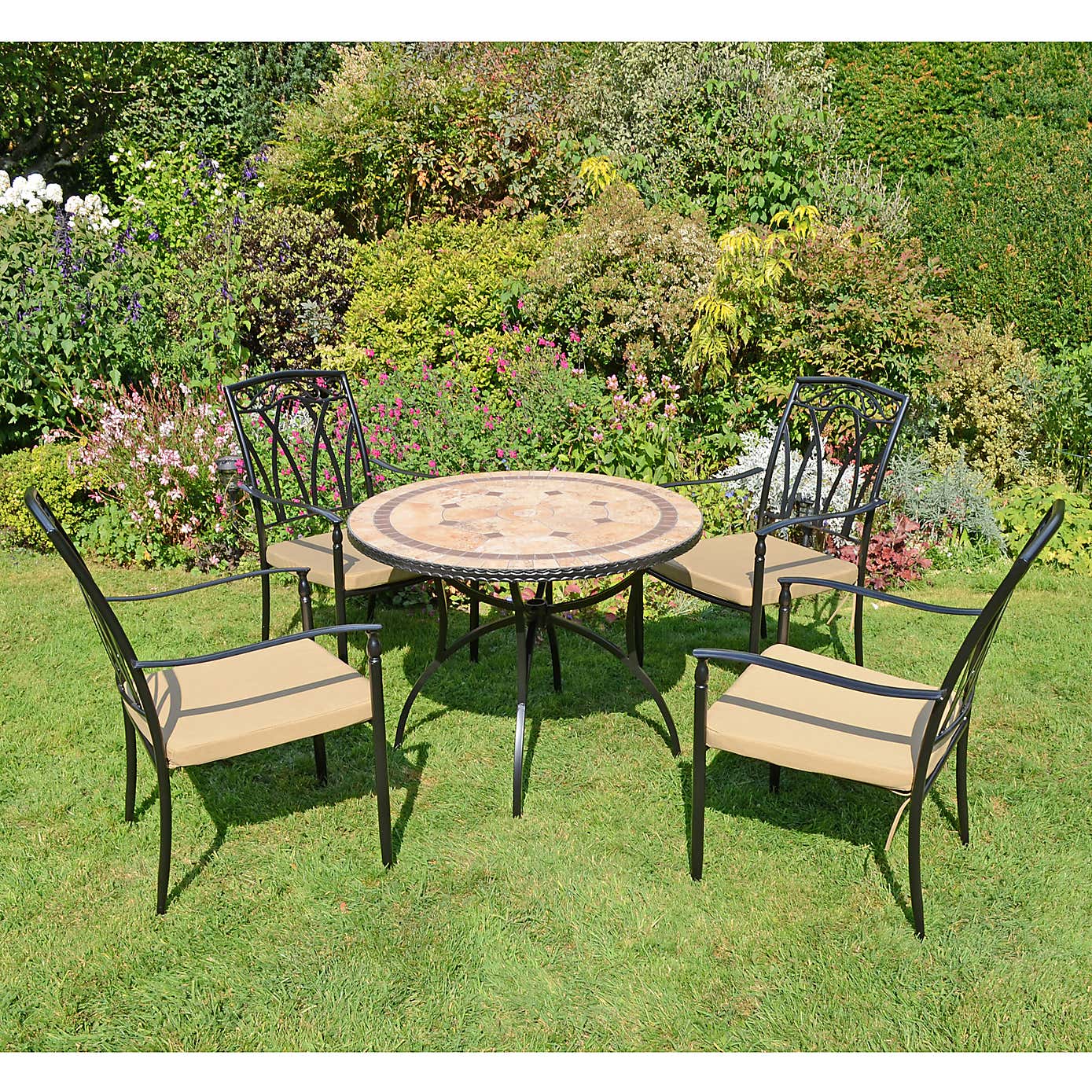 Riverside 91cm Patio Table Set with 4 Austin Chairs