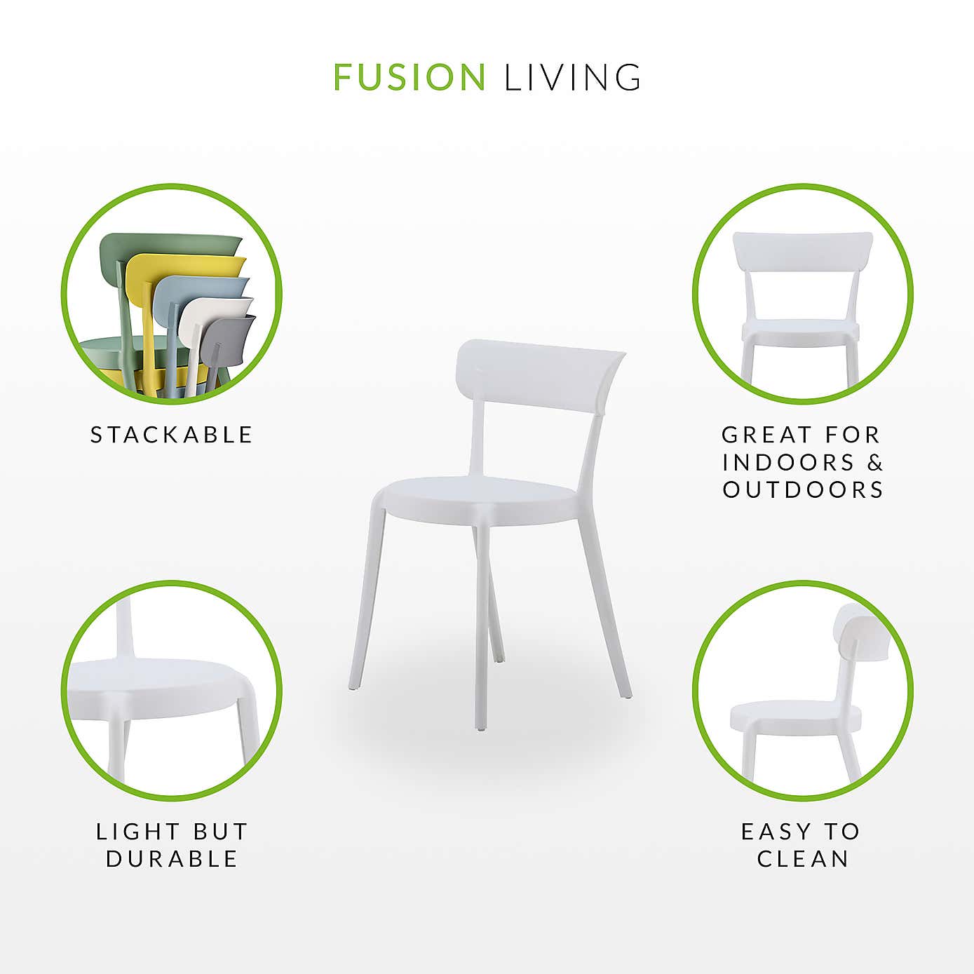 Fusion Living Plastic Bistro Dining Chair