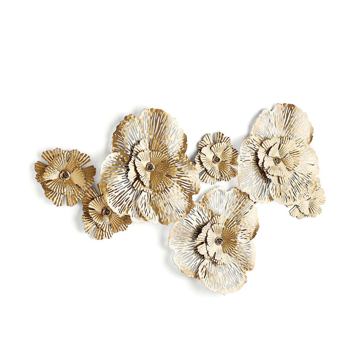 Luxe Floral Gold Indoor Outdoor Metal Wall Art