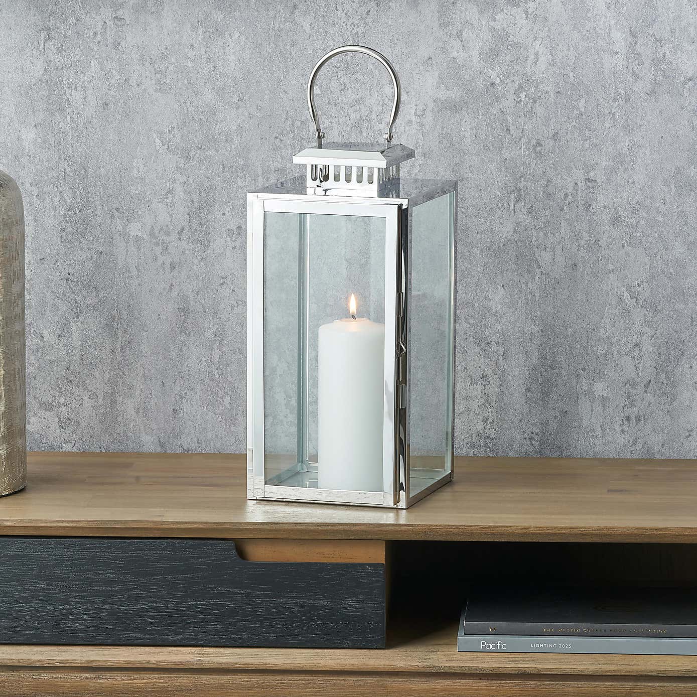 Metal & Glass Rectangular Lantern
